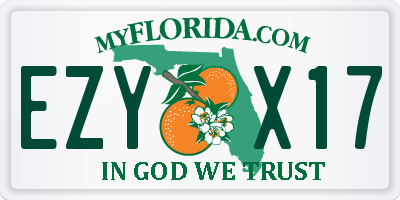 FL license plate EZYX17