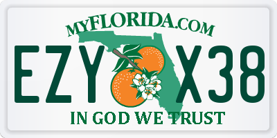 FL license plate EZYX38