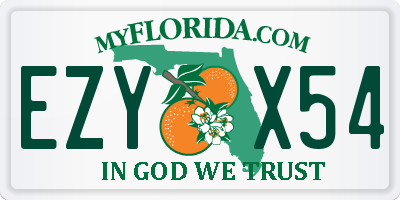 FL license plate EZYX54