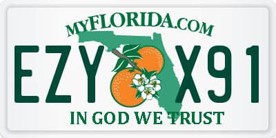 FL license plate EZYX91