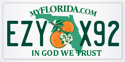 FL license plate EZYX92