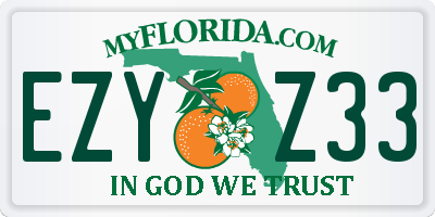 FL license plate EZYZ33