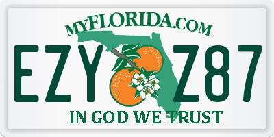 FL license plate EZYZ87