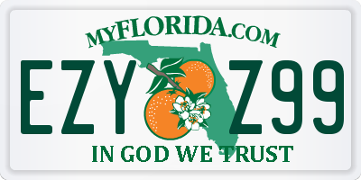 FL license plate EZYZ99