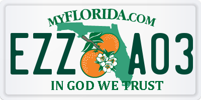 FL license plate EZZA03