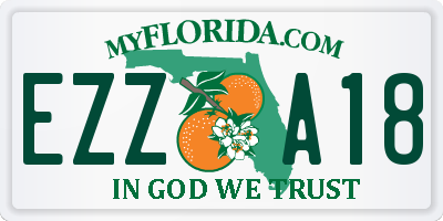 FL license plate EZZA18