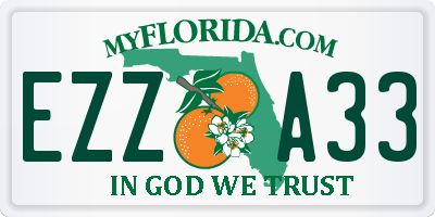 FL license plate EZZA33