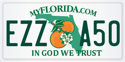 FL license plate EZZA50