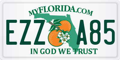 FL license plate EZZA85