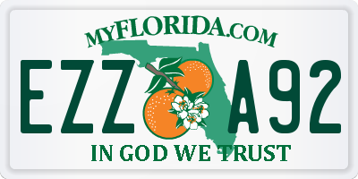 FL license plate EZZA92