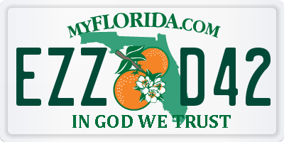 FL license plate EZZD42