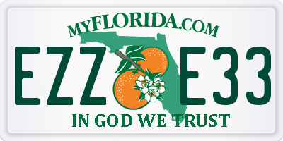 FL license plate EZZE33