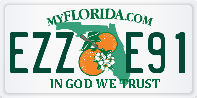 FL license plate EZZE91