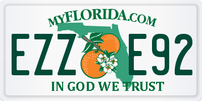 FL license plate EZZE92