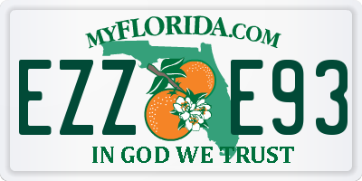 FL license plate EZZE93