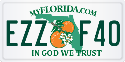 FL license plate EZZF40