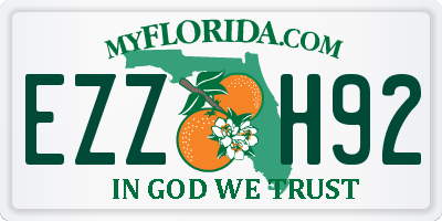 FL license plate EZZH92