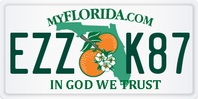 FL license plate EZZK87