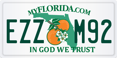 FL license plate EZZM92