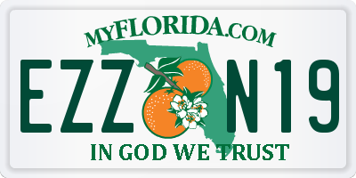 FL license plate EZZN19