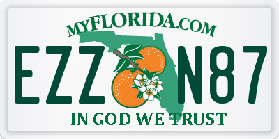 FL license plate EZZN87