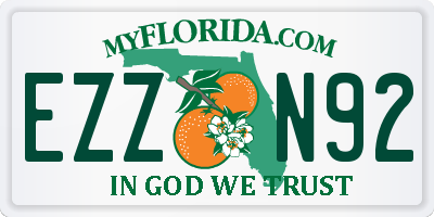 FL license plate EZZN92