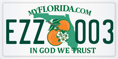 FL license plate EZZO03