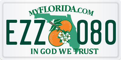 FL license plate EZZO80