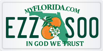 FL license plate EZZS00