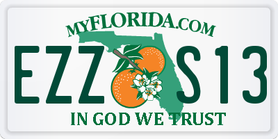 FL license plate EZZS13