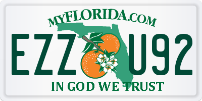 FL license plate EZZU92