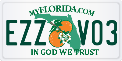 FL license plate EZZV03