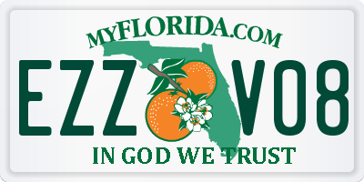 FL license plate EZZV08