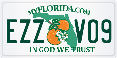 FL license plate EZZV09