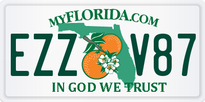 FL license plate EZZV87