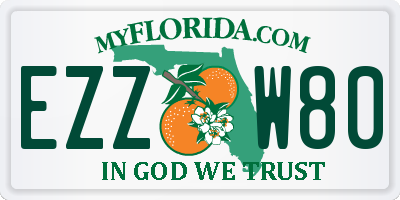 FL license plate EZZW80