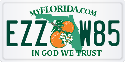 FL license plate EZZW85