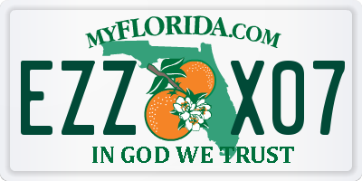 FL license plate EZZX07