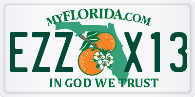 FL license plate EZZX13