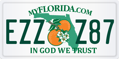 FL license plate EZZZ87