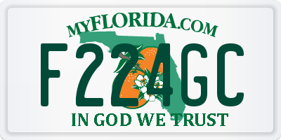 FL license plate F224GC
