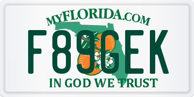 FL license plate F89GEK