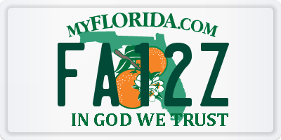 FL license plate FA12Z