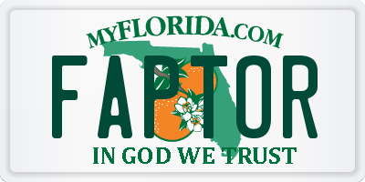 FL license plate FAPTOR