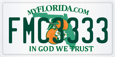 FL license plate FMC3333