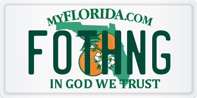 FL license plate FOTHNG