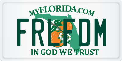 FL license plate FRLFDM