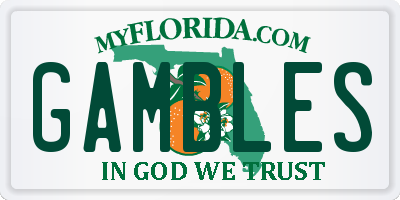 FL license plate GAMBLES