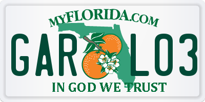 FL license plate GARL03