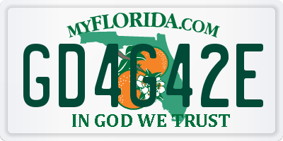 FL license plate GD4G42E